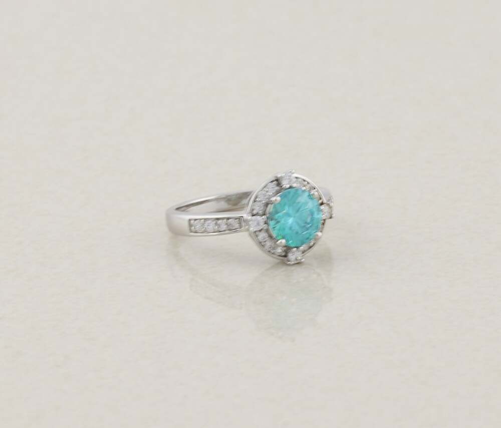 Sterling Silver Sparkly Blue & White Cubic Zirconia CZ Ring Size 10 1/4 - Picture 4 of 7